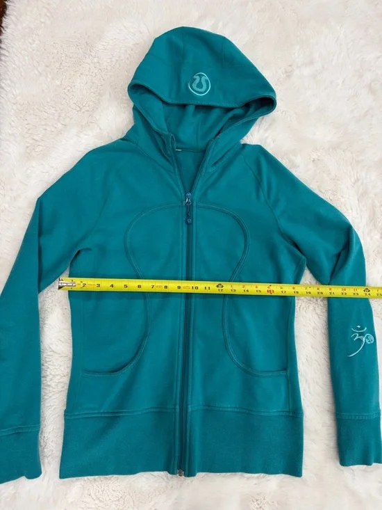 lululemon athletica Teal Hooded Full-Zip Jacket,Size 10. - Picture 12 of 15